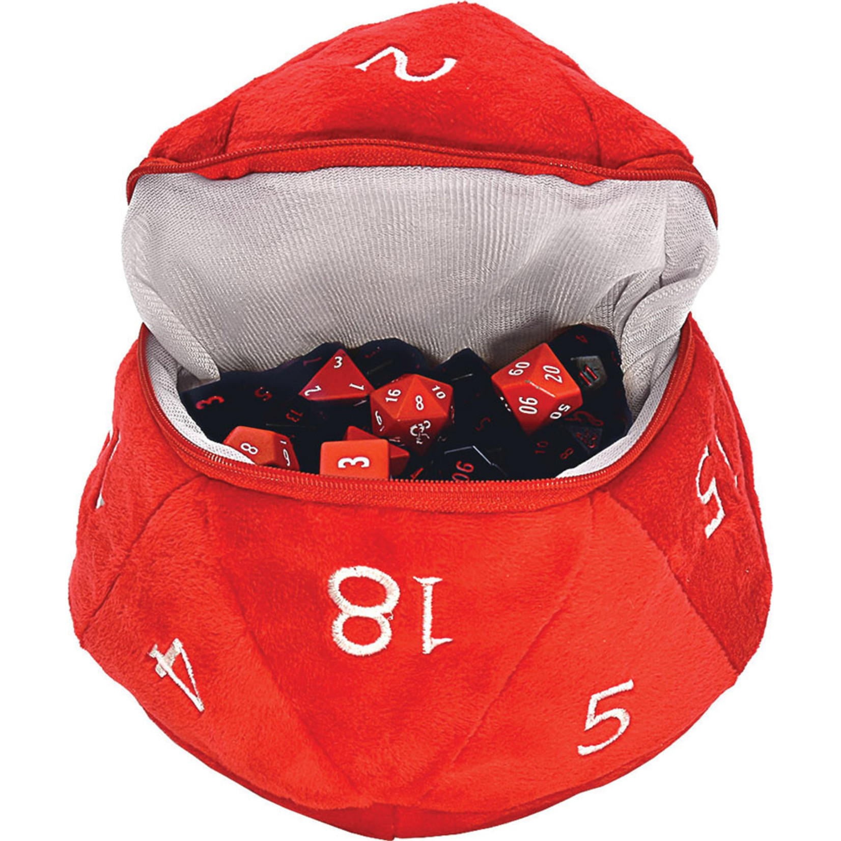 Dungeons & Dragons RPG: Red and White D20 Plush Dice Bag