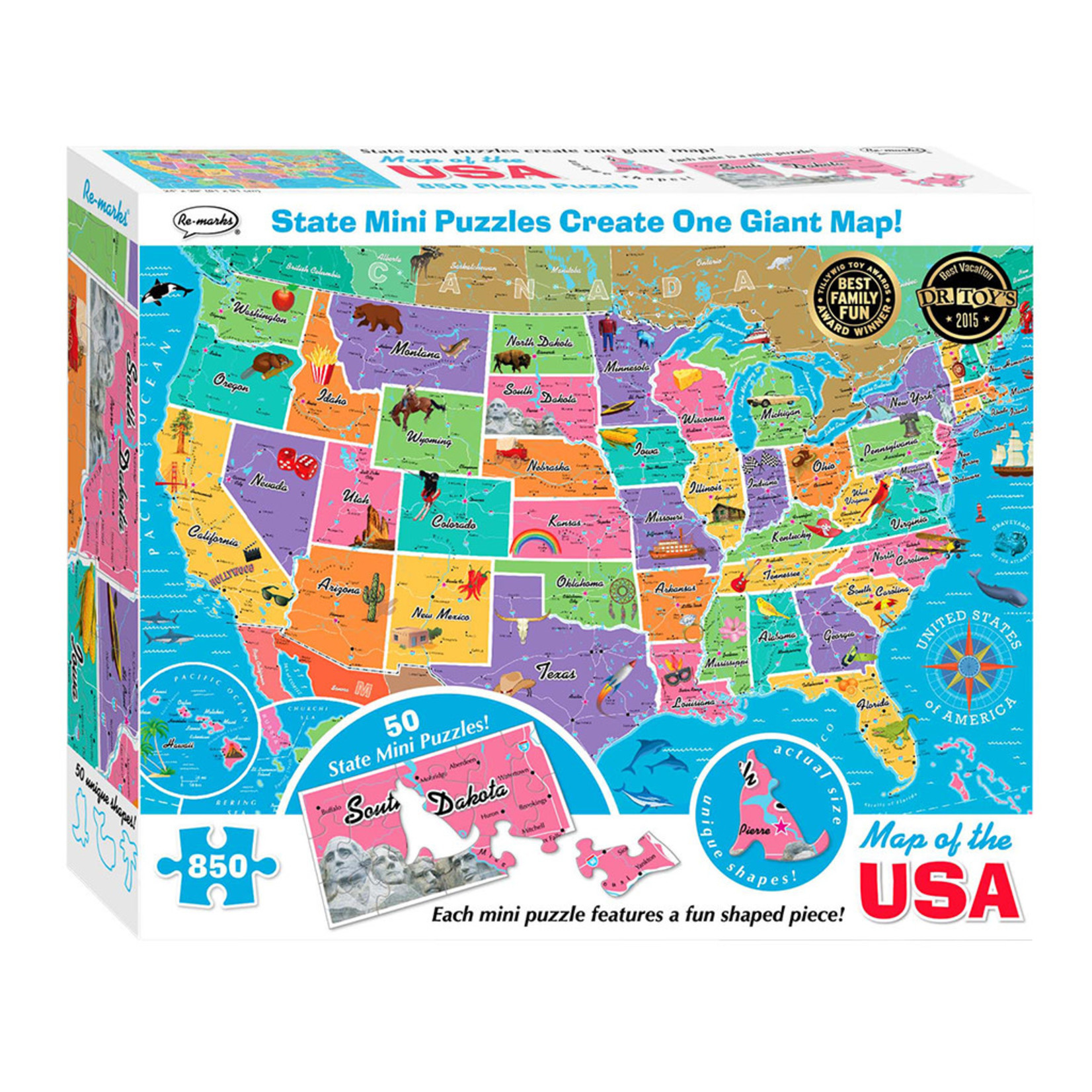 850 Piece Map of USA Puzzle