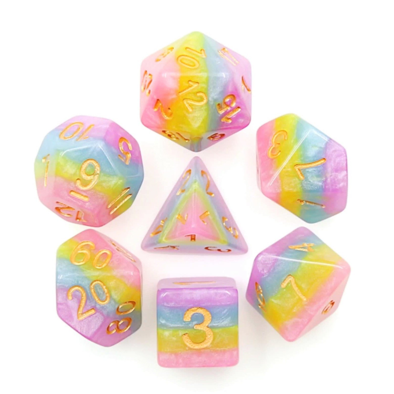 Pastel Rainbow RPG Dice Set