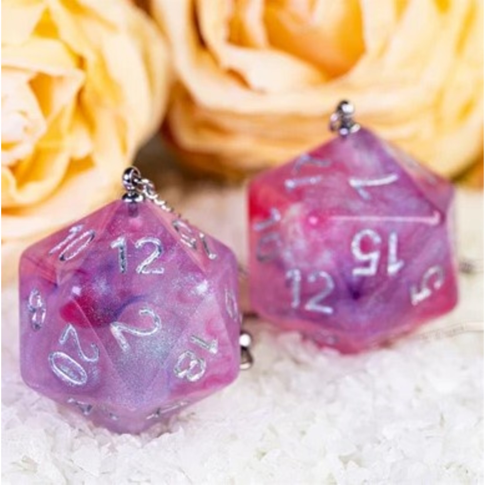 D20  Galaxy Earrings