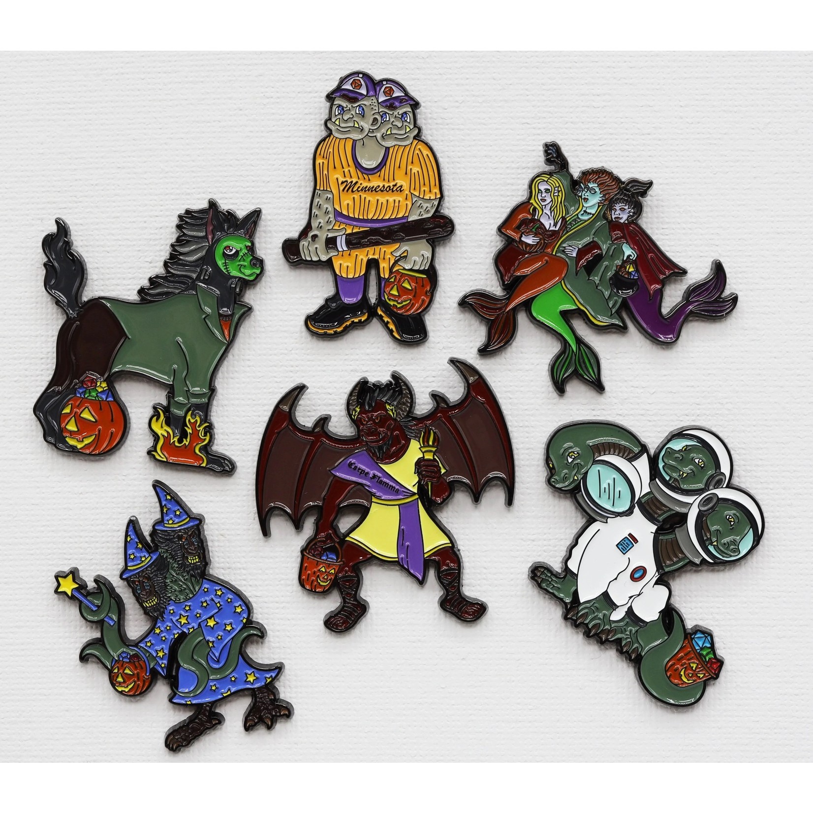 Foam Brain Trick or Treat Monster Enamel Pins
