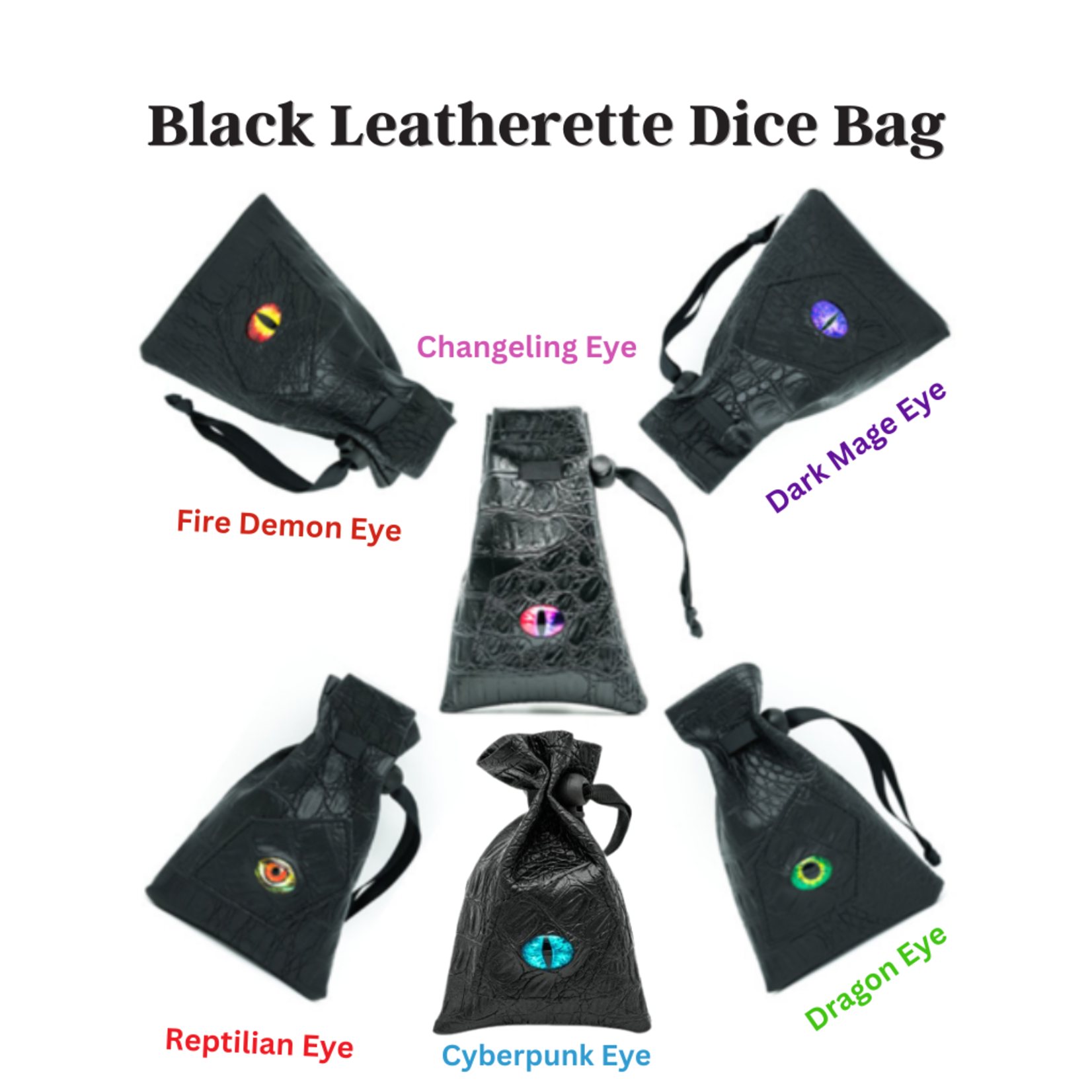 Black Leatherette Dice Bag
