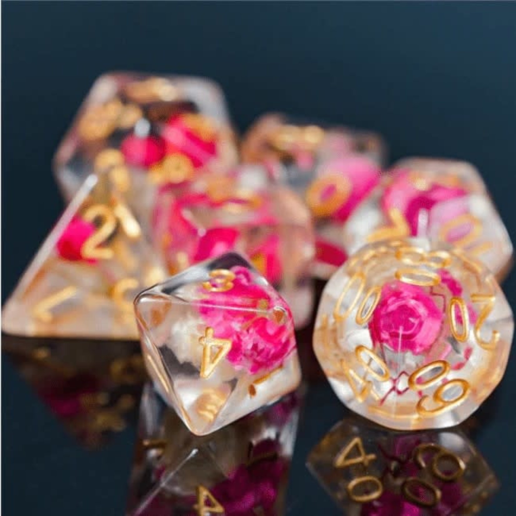 Pink and White RPG Dice Set