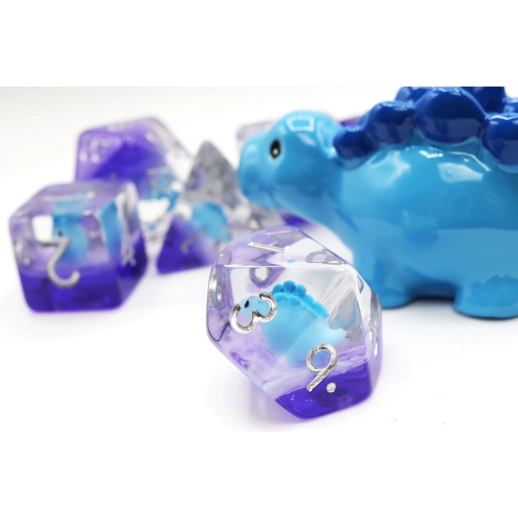 Blue Stegosaurus RPG Dice Set