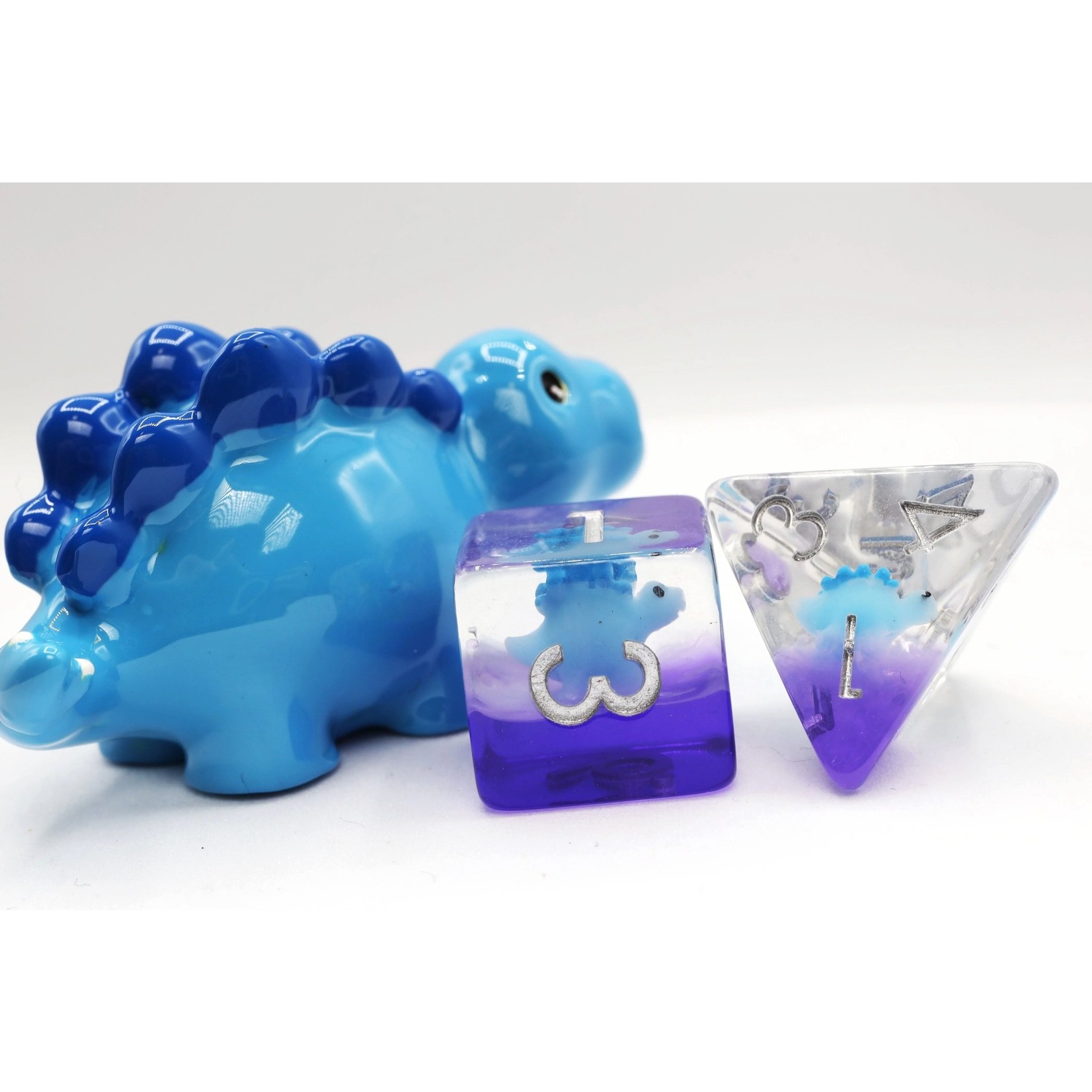 Blue Stegosaurus RPG Dice Set