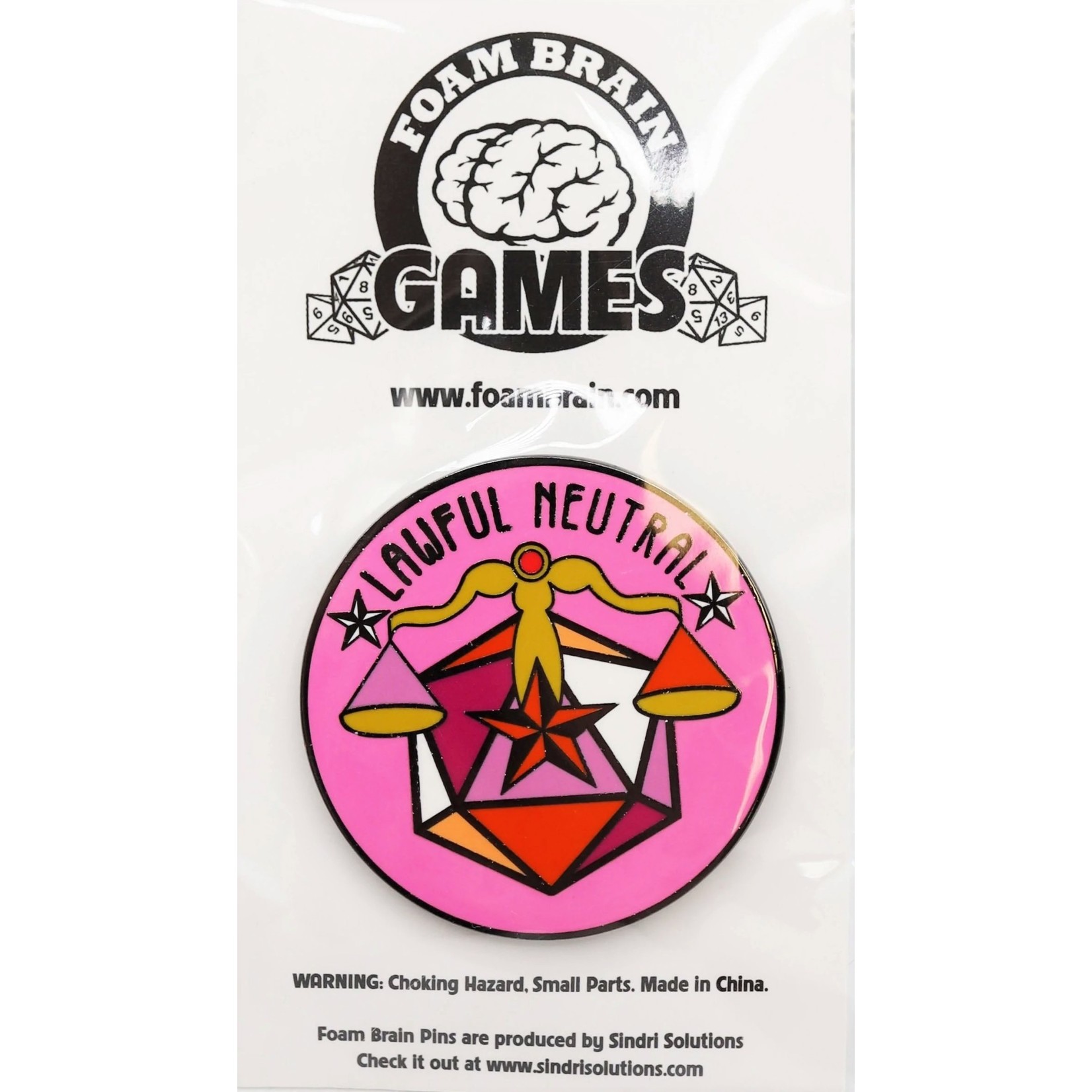 Foam Brain Pride Flag Alignment Pin: Lesbian