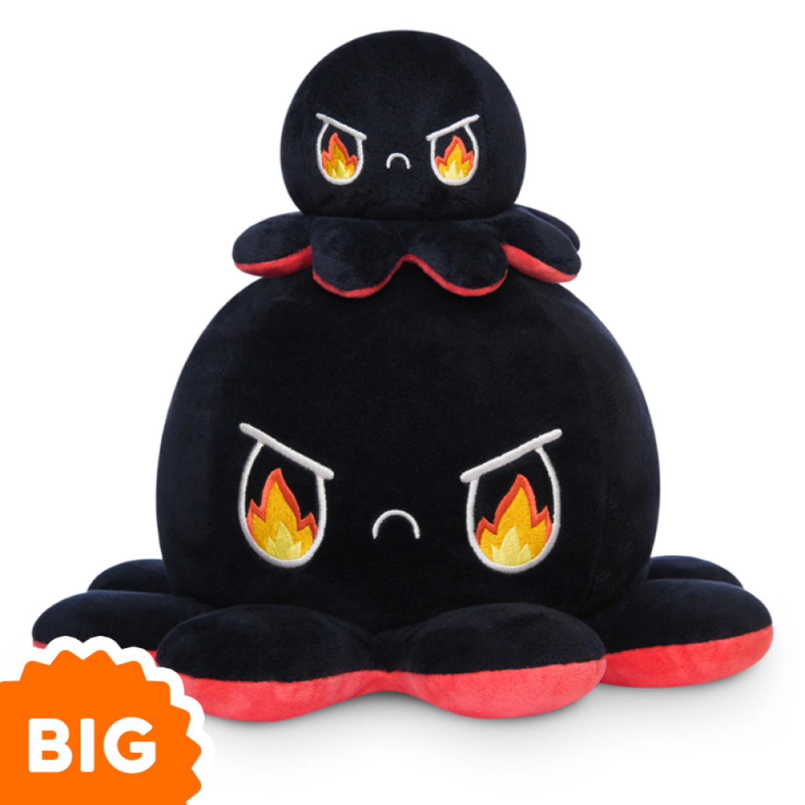 BIG Reversible Octopus Plushie: Angry Red and RAGE Black