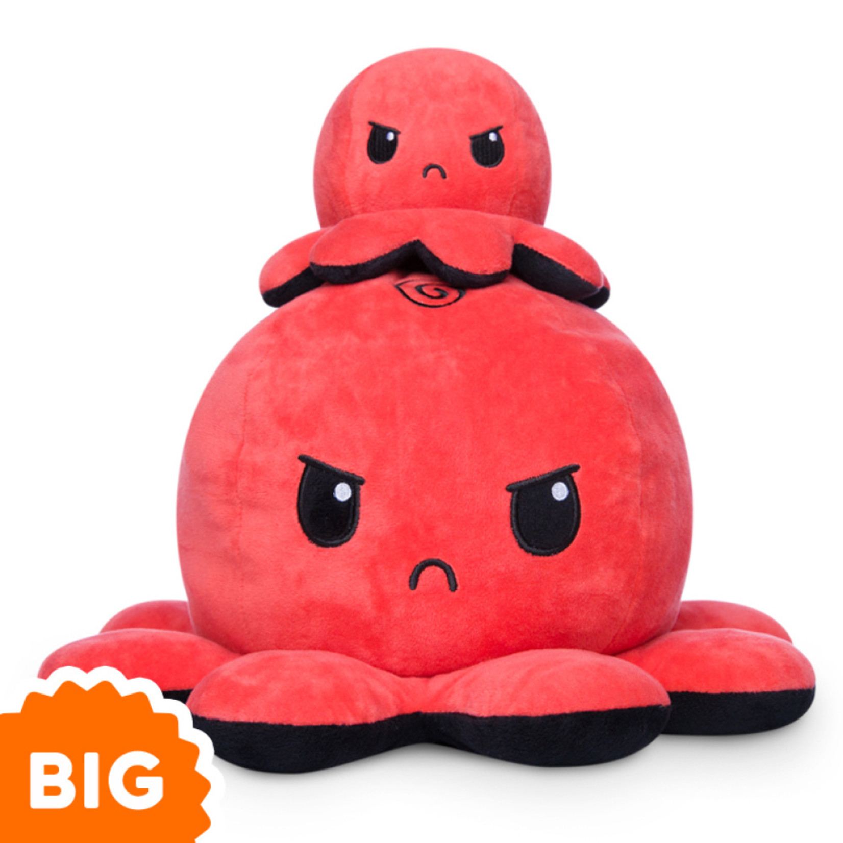 BIG Reversible Octopus Plushie: Angry Red and RAGE Black