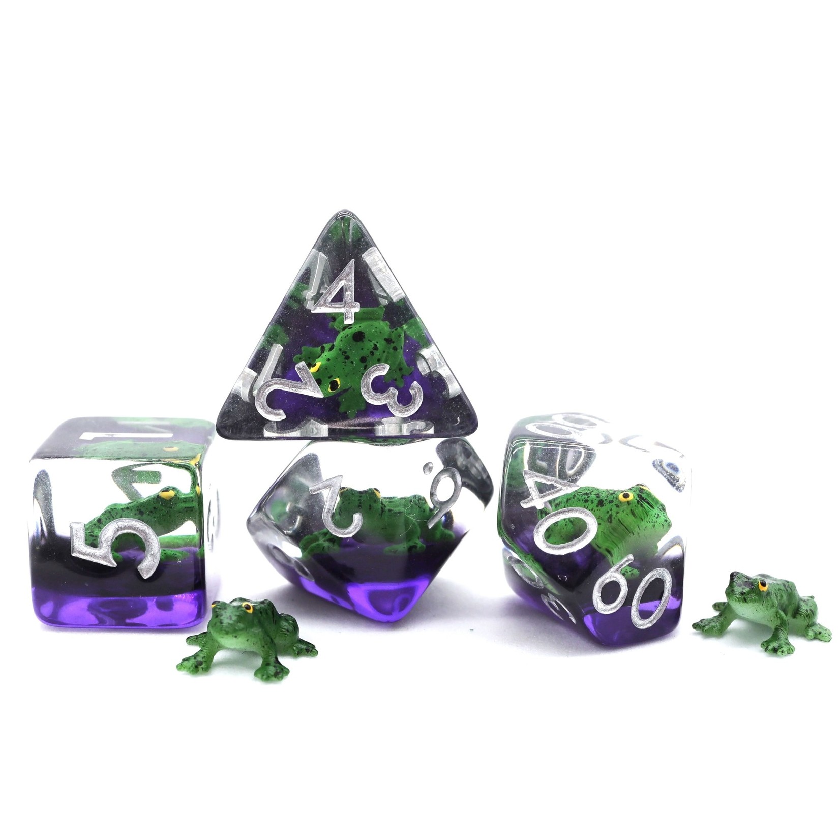 Green Poison Frog RPG Dice Set