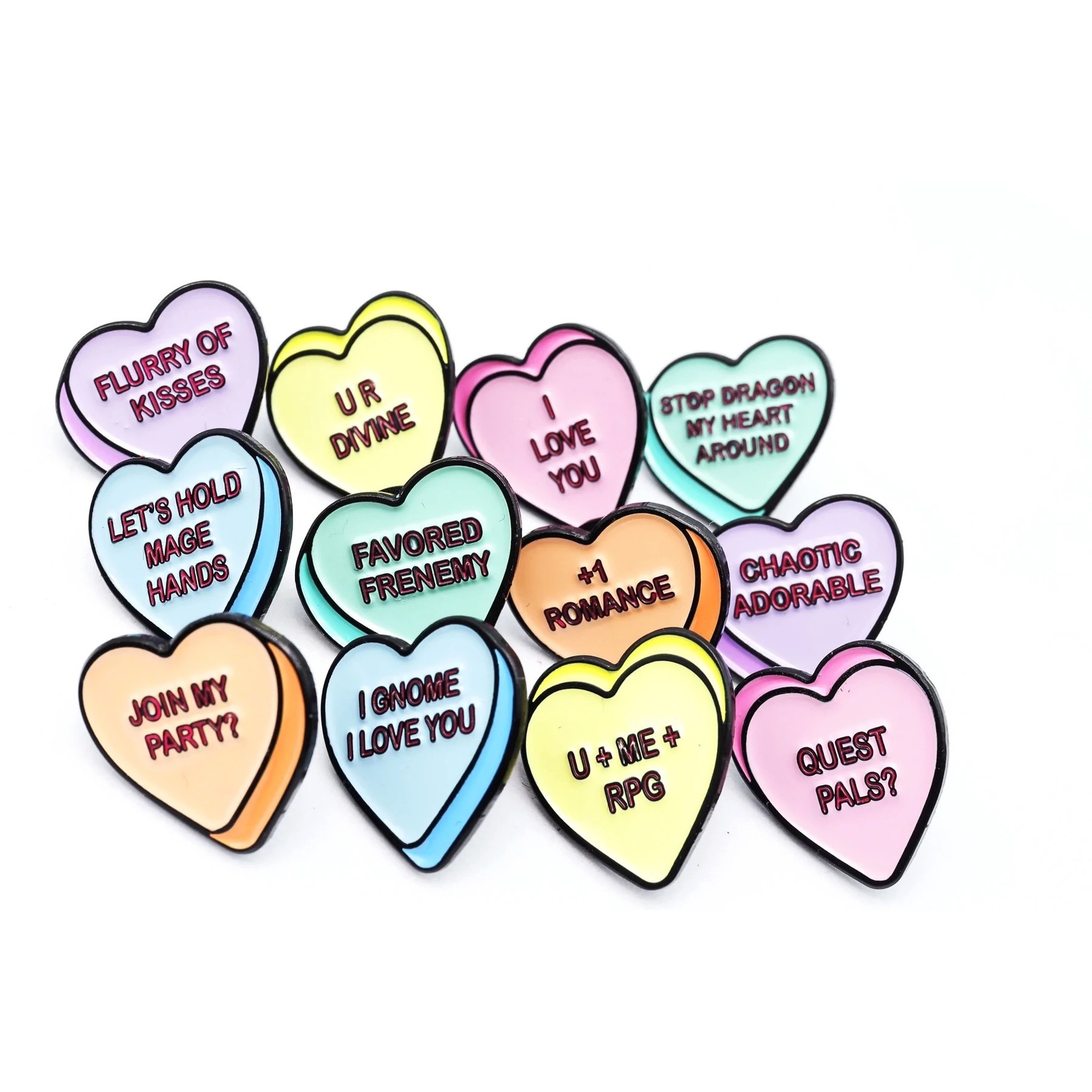 Foam Brain Candy Hearts Enamel Pins