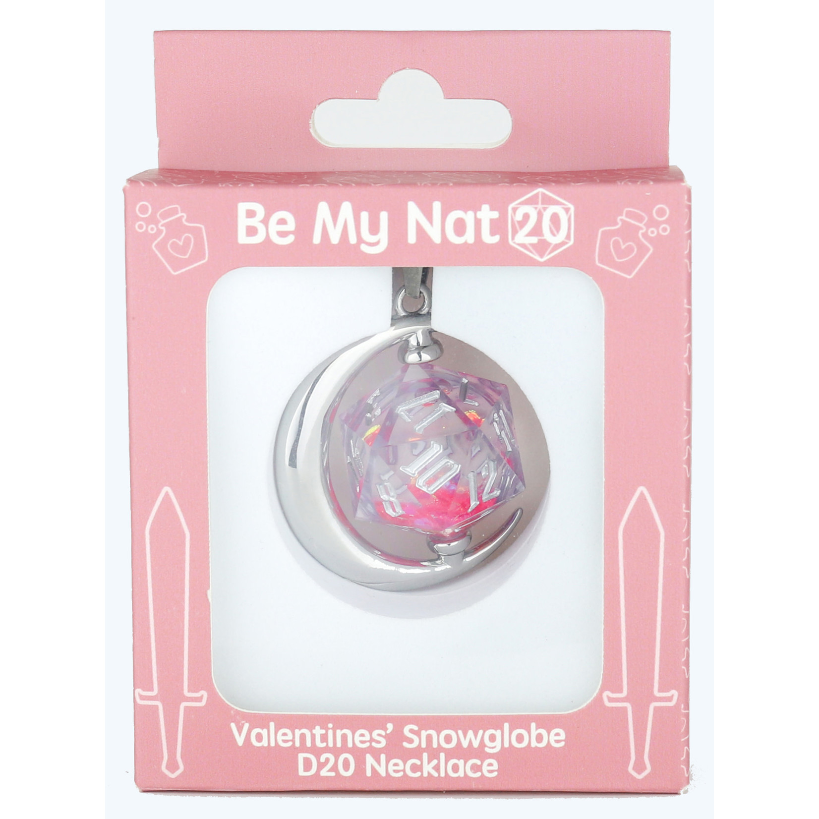 Be My Nat 20 Snowglobe D20 Necklace