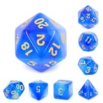 Blue Silk Translucent RPG Dice Set