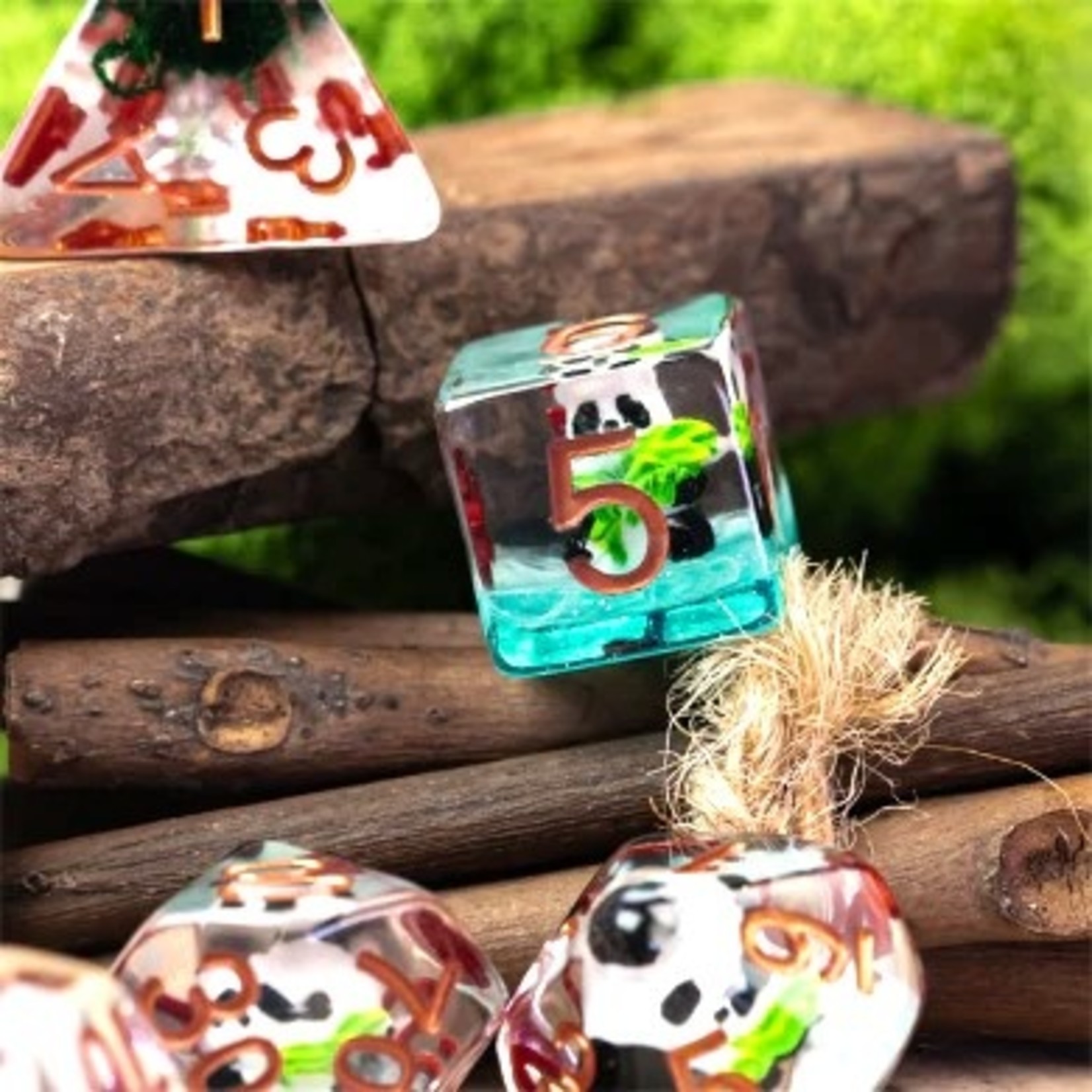 Panda In Bamboo RPG Dice Set