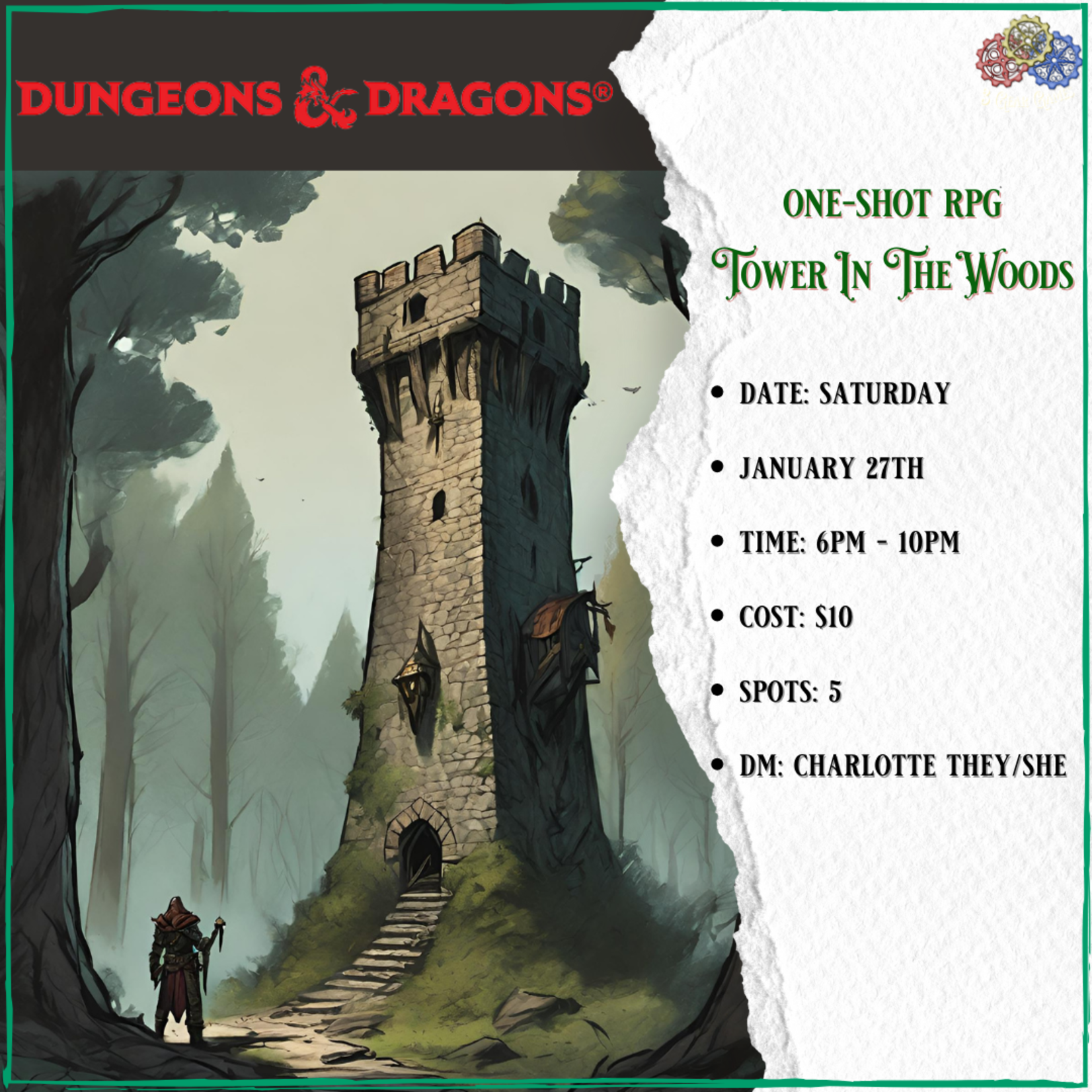 D&D 5e  One Shot RPG : Tower In The Woods