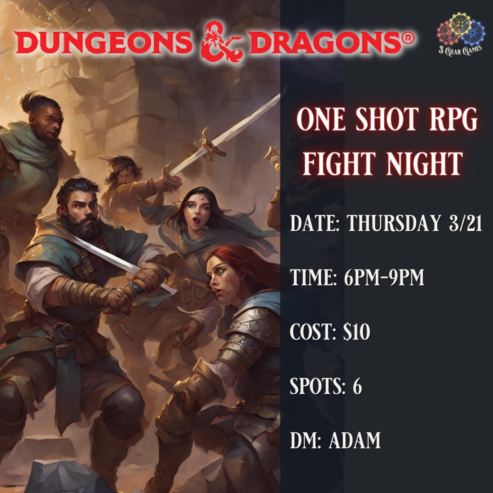 D&D 5E One Shot RPG: Fight Night -