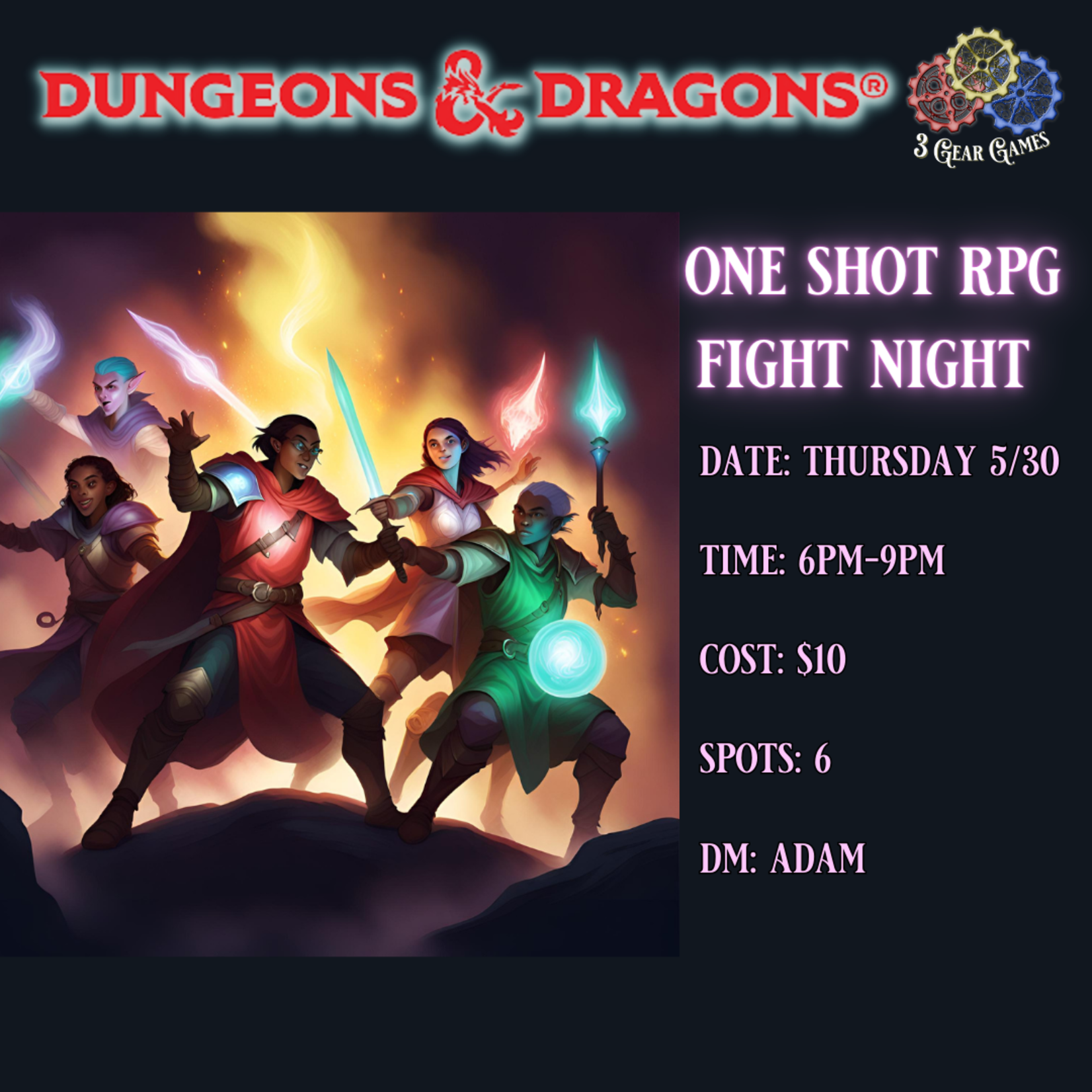 D&D 5E One Shot RPG: Fight Night -