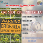 Dungeons and Dragons 5E Charity  One Shot RPG: Bridezilla!