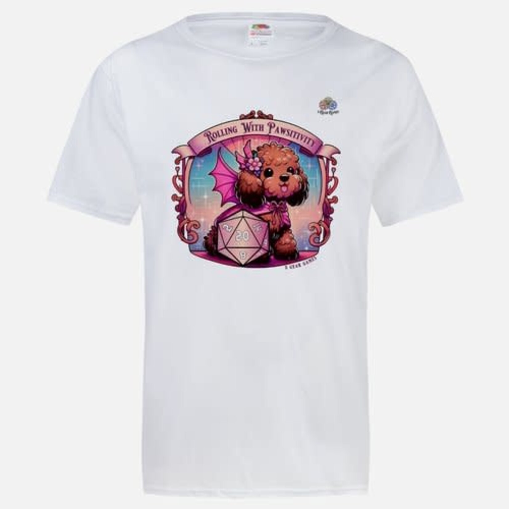 3 Gear Games Mascot - Pawsitivity Basic T Shirt- Unisex( White/ Black)