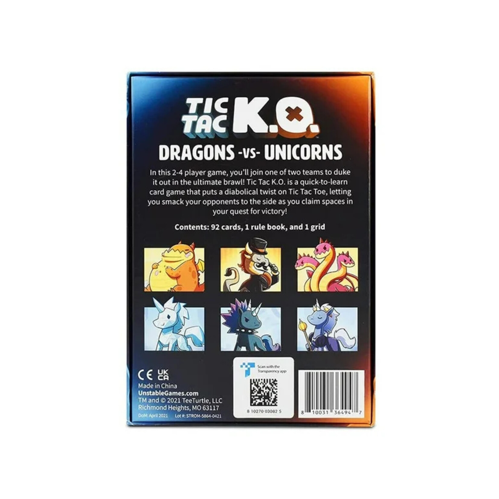 Tic Tac KO: Dragons vs Unicorns (stand alone or expansion)