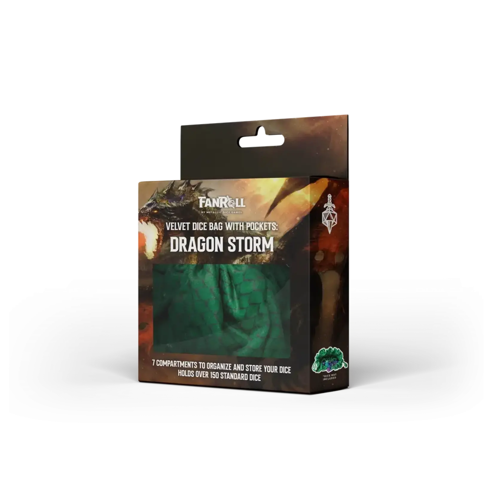 Dragon Storm Velvet Compartment Dice Bag