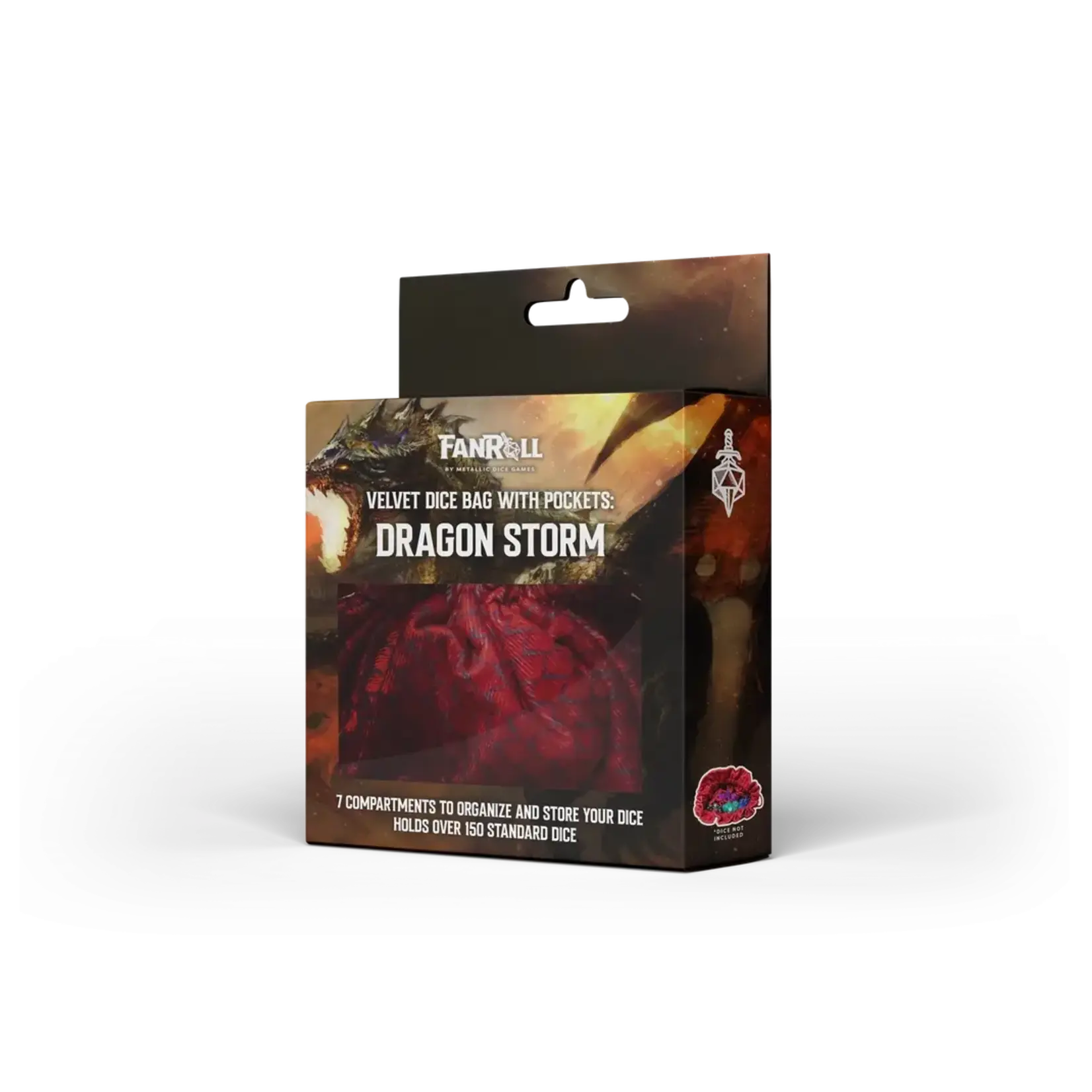 Dragon Storm Velvet Compartment Dice Bag