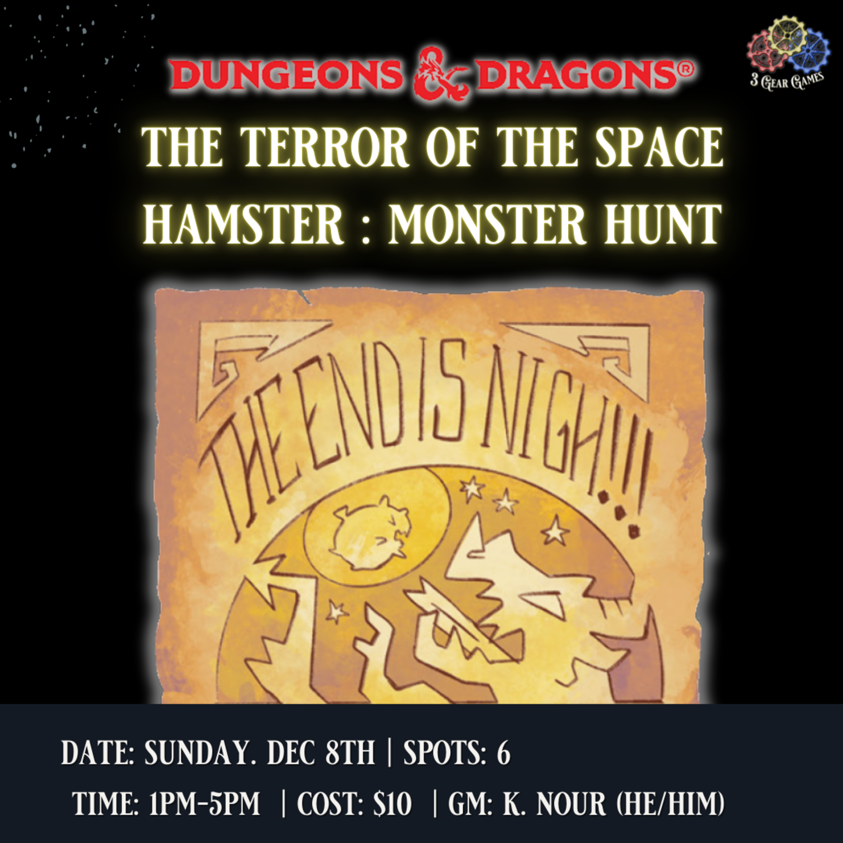 D&D5E  One Shot The Terror of the Space Hamster : Monster Hunt