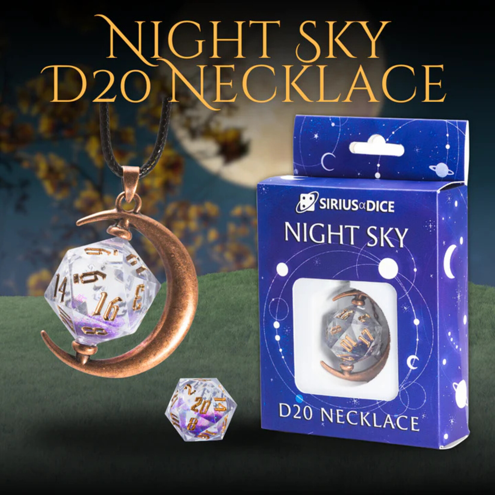 D20 Necklace: Night Sky