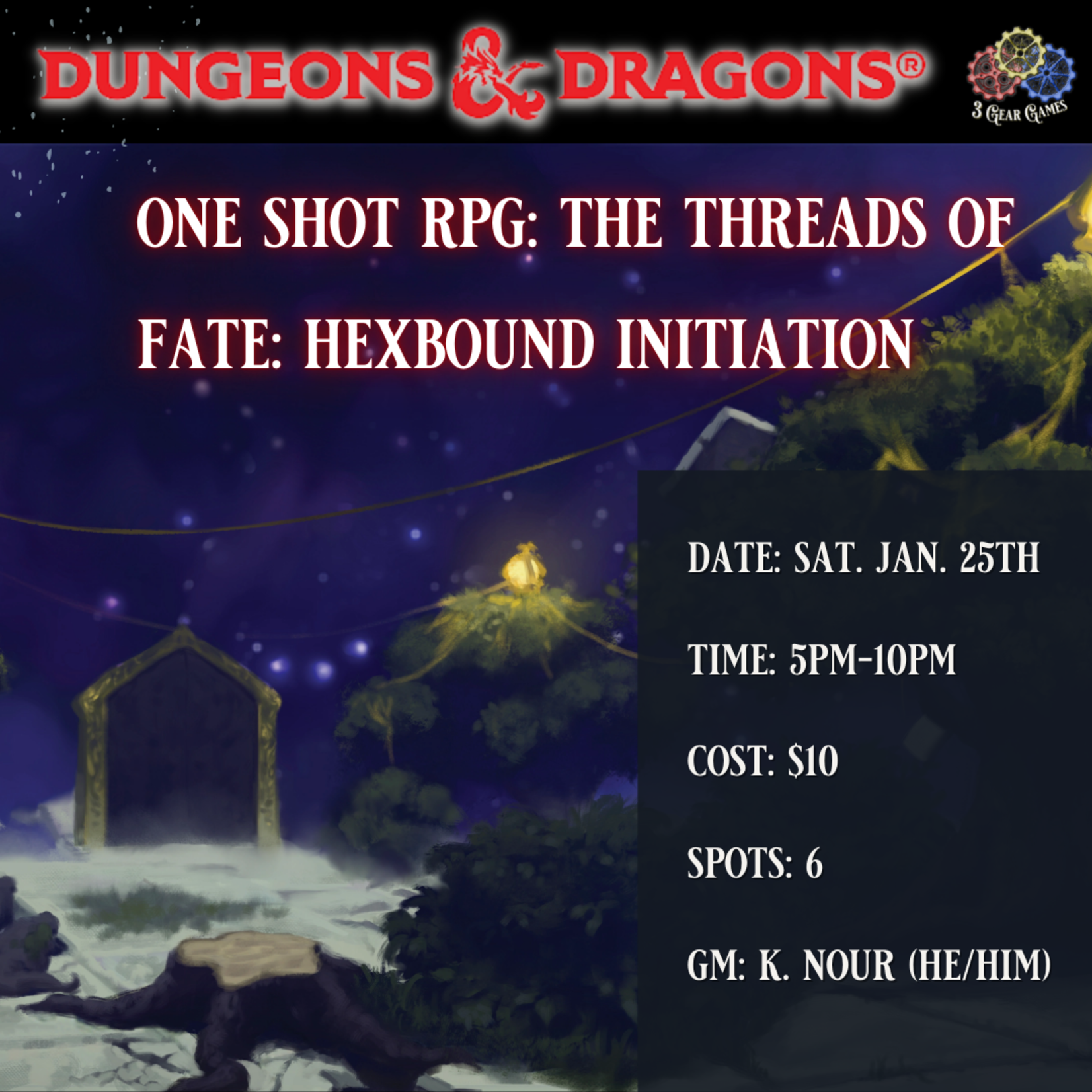 D&D5E One Shot RPG: Hexbound Initiation: The Threads of Fate 