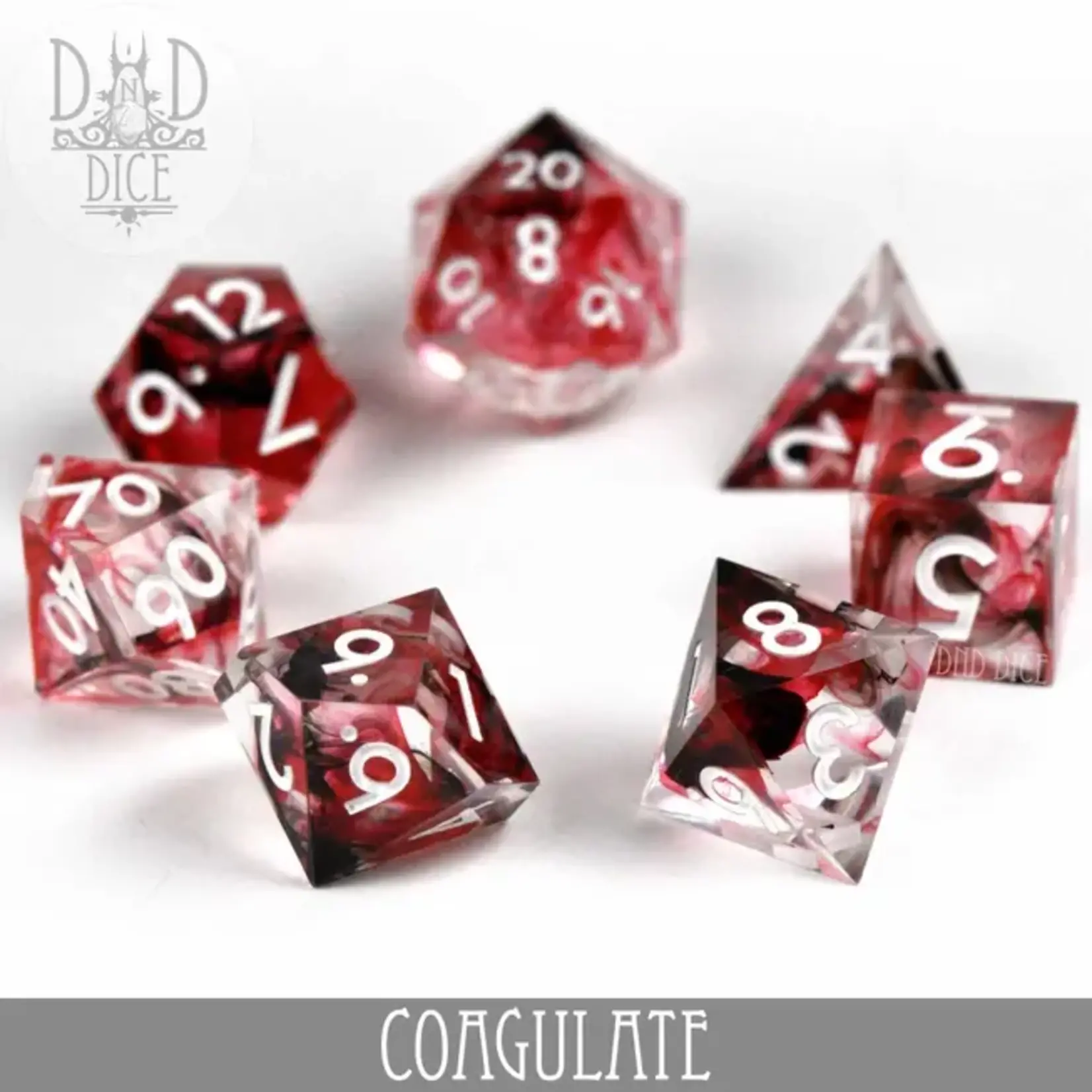 Coagulate Sharp Edge RPG Dice Set - Handmade