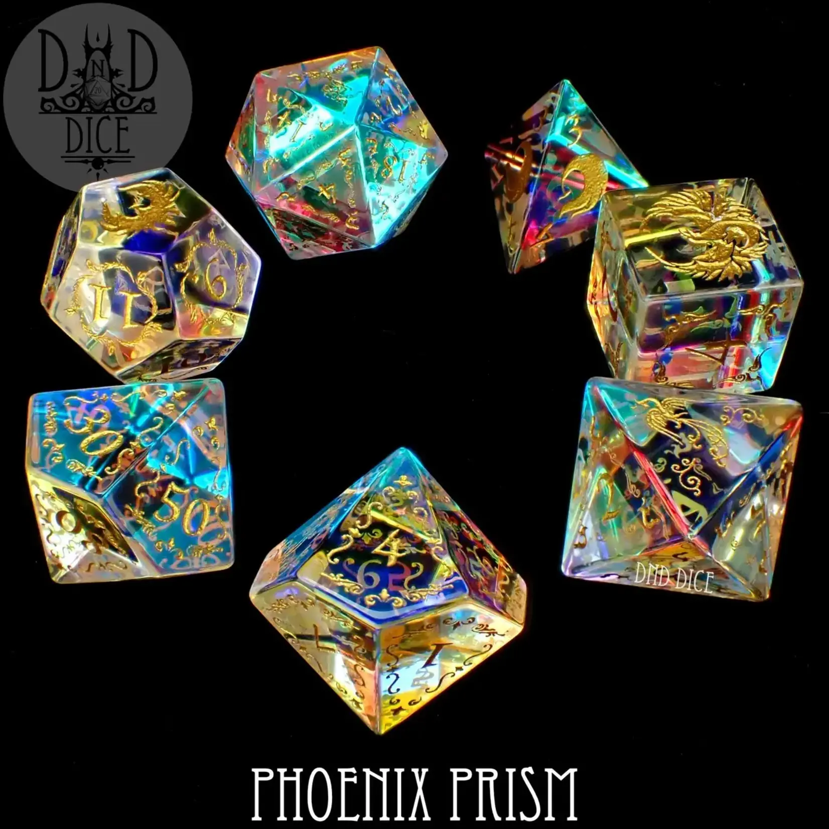 Phoenix Prism Glass (Gift Box) RPG Dice Set