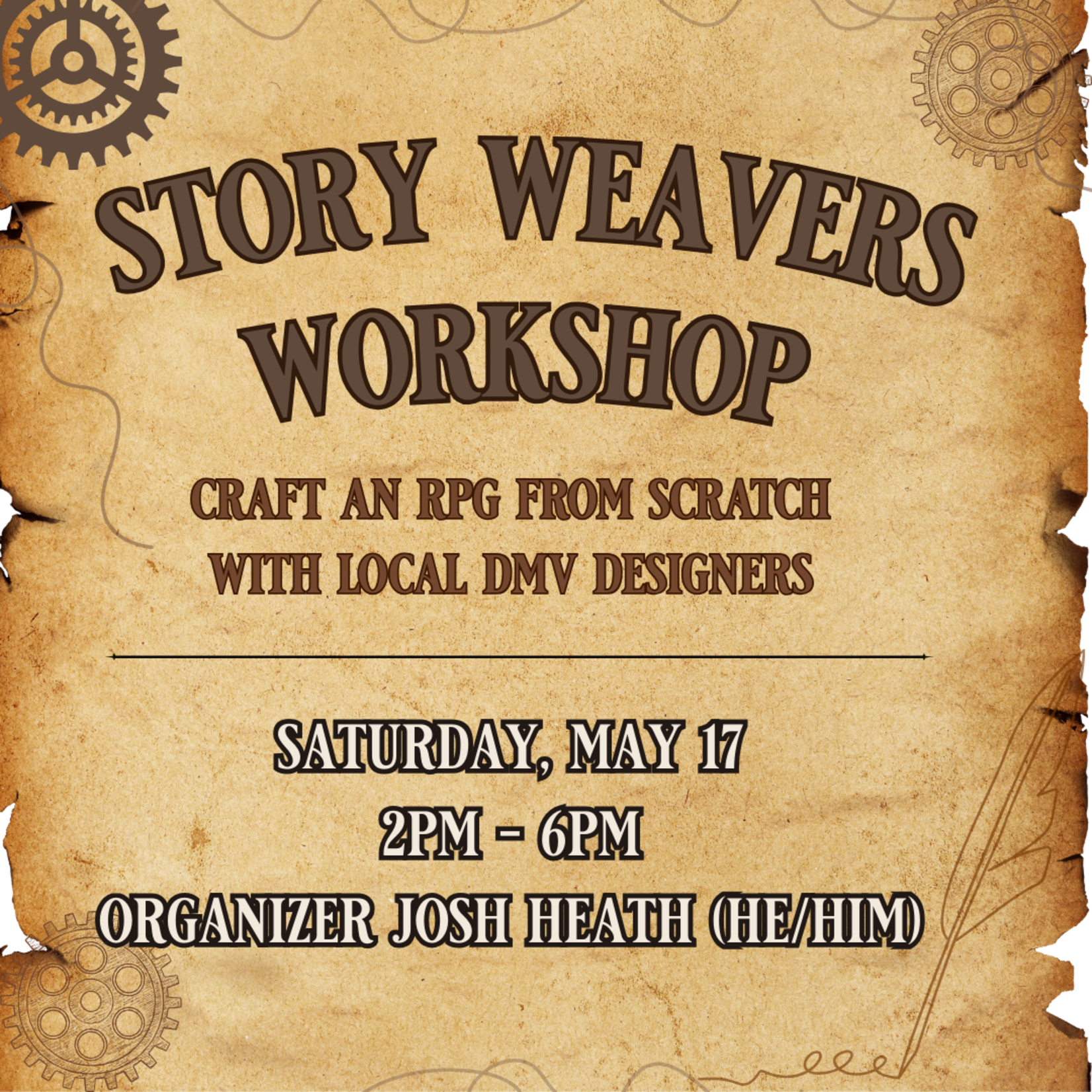 Storyweavers Workshop: Craft an RPG from Scratch Design an RPG with DMV Designers