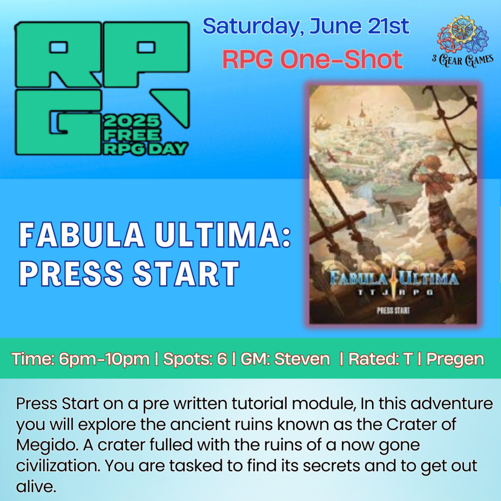 Free RPG Day 1 (Sat 6/21) -