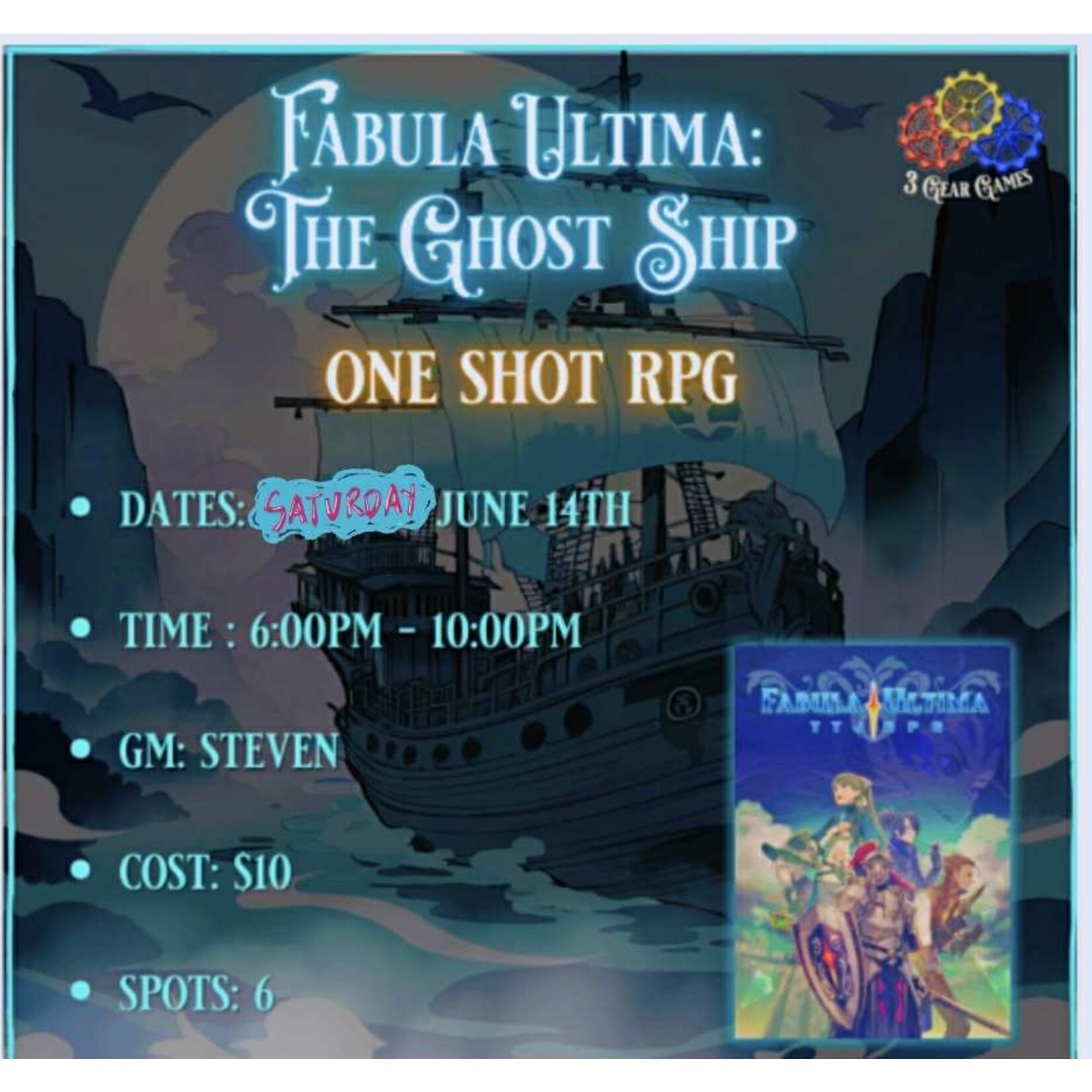 Fabula Ultima: The Ghost Ship One-Shot RPG
