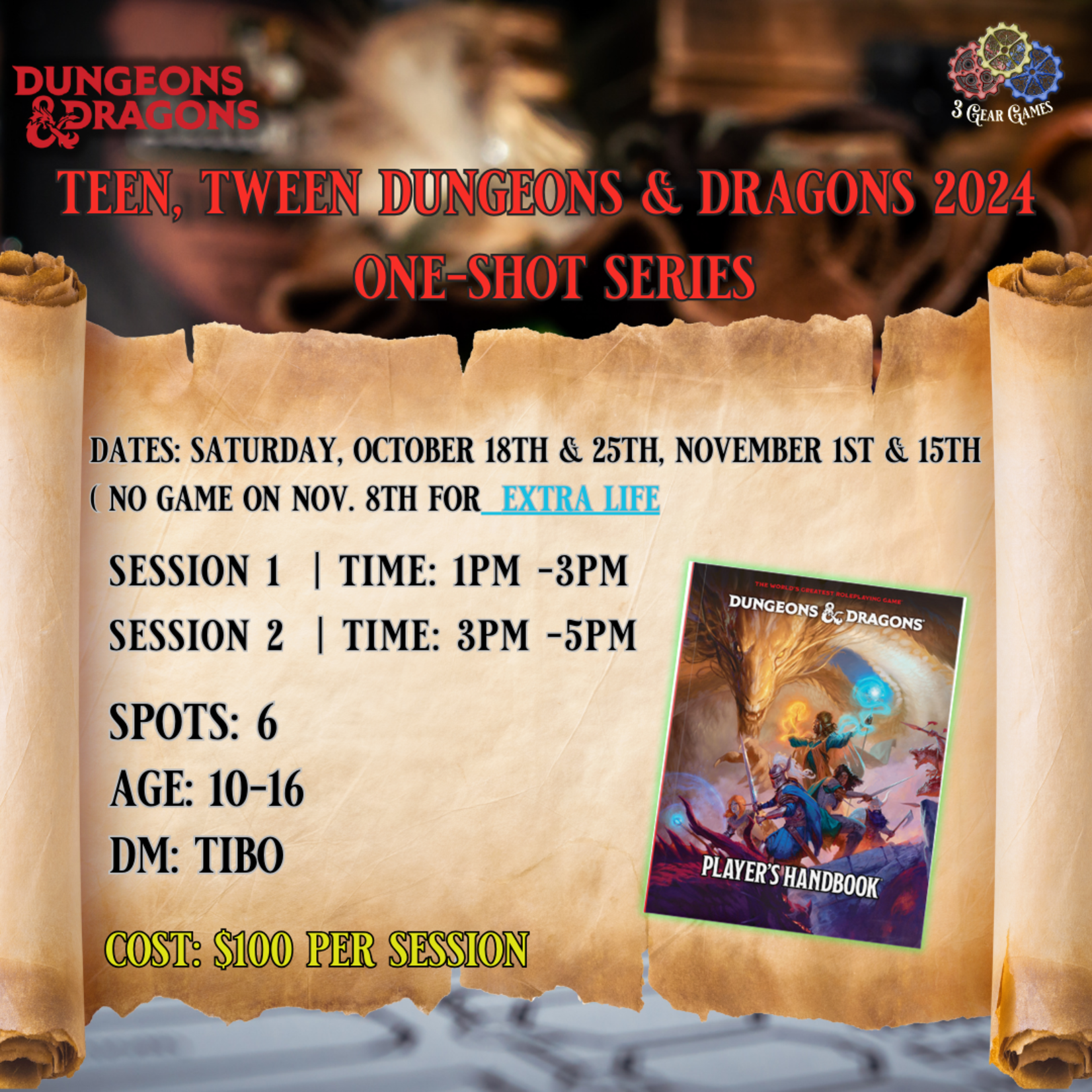 (Oct- Nov) Dungeons & Dragons Sessions for Teens & Tweens