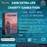 Extra Life 2025: Alice Is Missing, Sat 8pm - 11pm