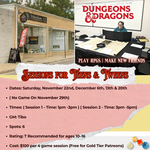 (Nov/Dec) Dungeons & Dragons Sessions for Teens & Tweens