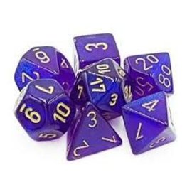 Chessex Borealis: Royal Purple/Gold Poly 7 Die Set