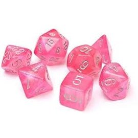 Chessex Borealis: Pink/Silver Poly 7 Die Set