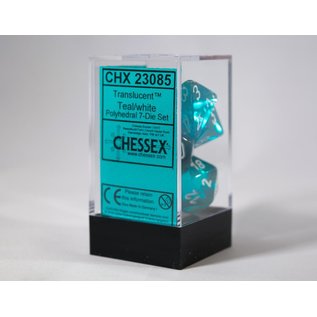 Chessex Translucent: Teal/White Poly 7 Die Set