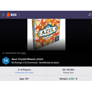 Next Move Azul:  Crystal Mosaic Expansion