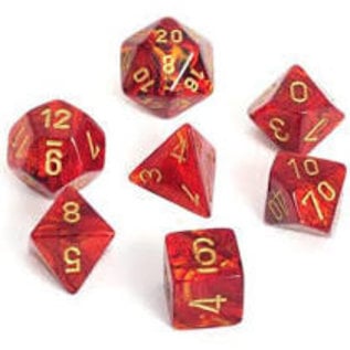 Chessex Scarab: Scarlet/Gold Poly 7 Die Set