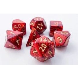 Chessex Scarab: Scarlet/Gold Poly 7 Die Set