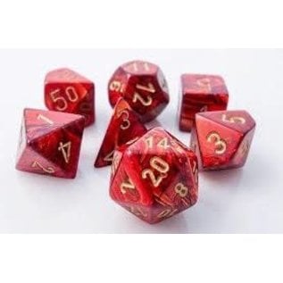 Chessex Scarab: Scarlet/Gold Poly 7 Die Set