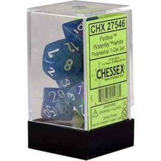 Chessex Festive: Waterlily/White Poly 7 Die Set