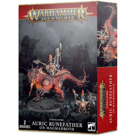 Games Workshop Warhammer AoS: Fyreslayers - Auric Runefather on Magmadroth