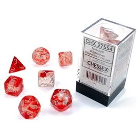 Chessex Nebula: Red/Silver Poly 7 Die Set