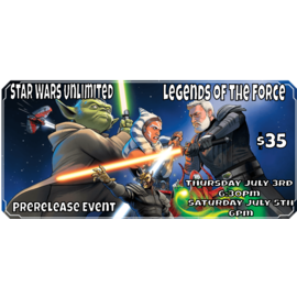 Fantasy Flight Games Star Wars Unlimited: Prerelease Event Legends of the Force Thursday July 3rd 6:30pm