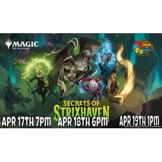 Wizards of the Coast MTG Prerelease Event:  Secrets of Strixhaven Saturday 6pm