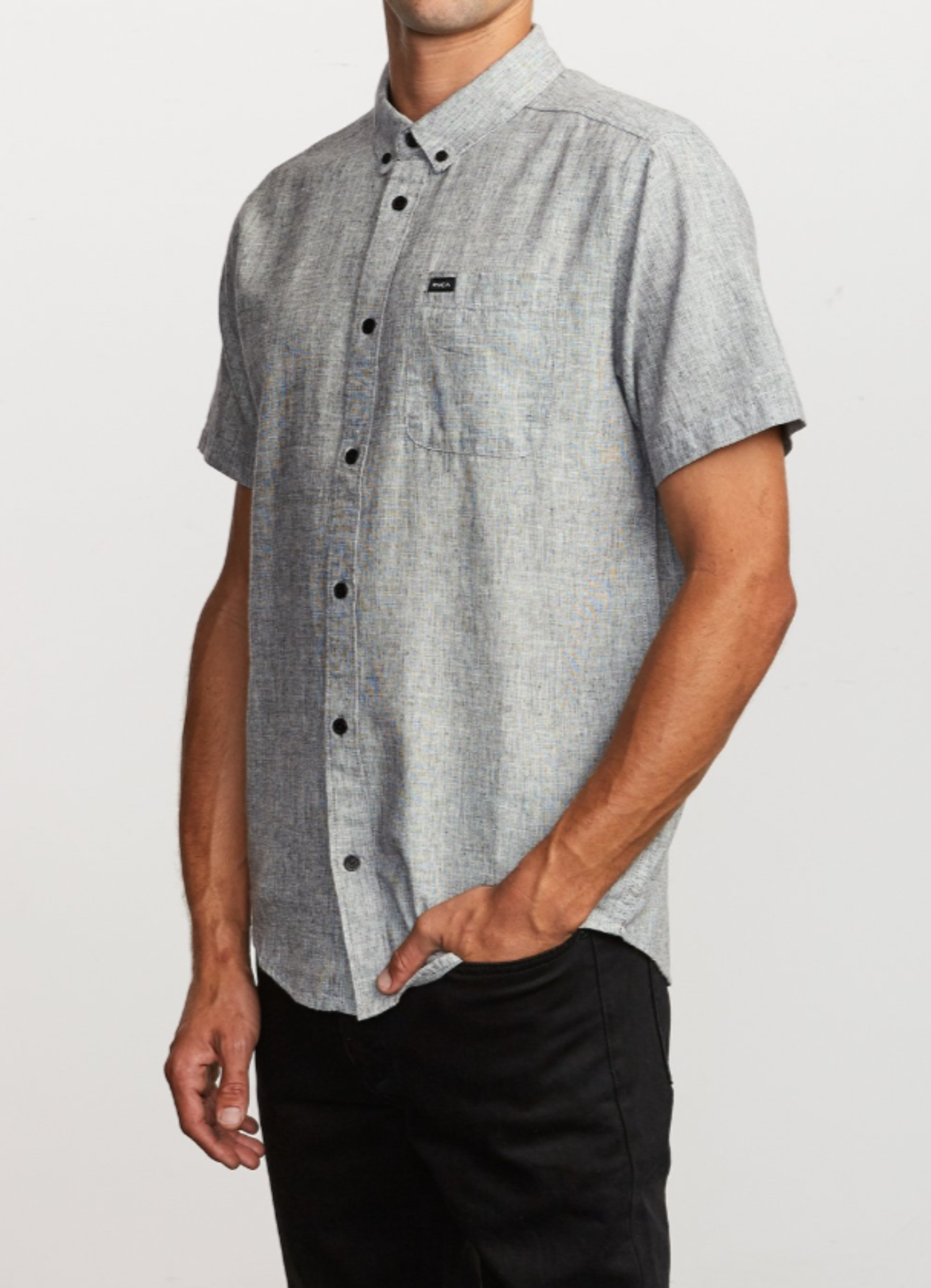 rvca slim fit button up