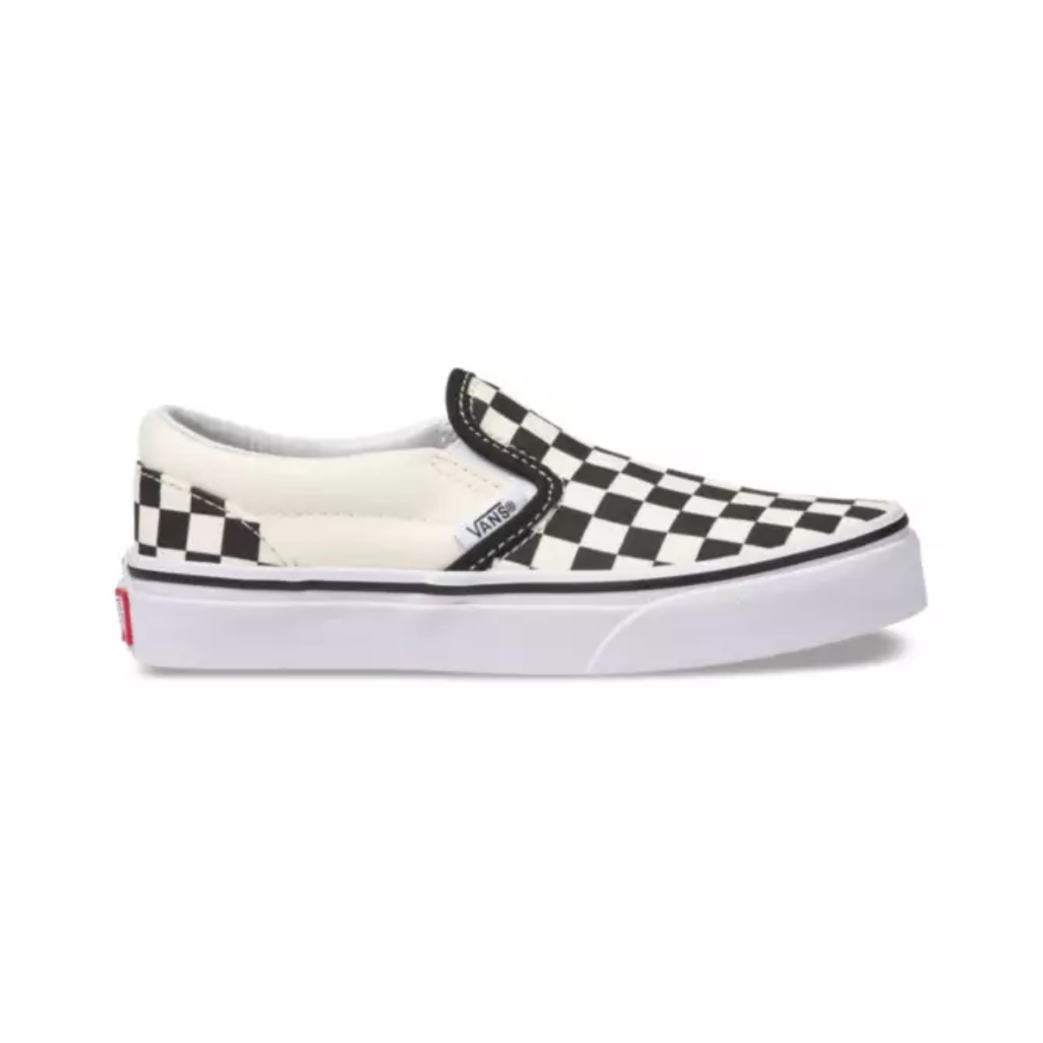 vans classic slip on black white